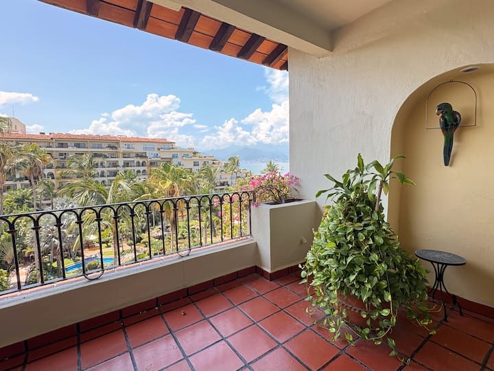 Terraza con vista a la bahía